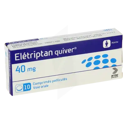 Eletriptan Quiver 40 Mg, Comprimé Pelliculé à Paris