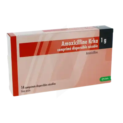 AMOXICILLINE KRKA 1 g, comprimé dispersible sécable