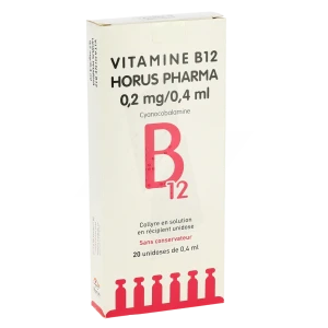Vitamine B12 Horus Pharma 0,2mg/0,4 Ml, Collyre En Solution En Récipient Unidose