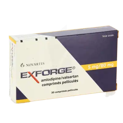 EXFORGE 5 mg/80 mg, comprimé pelliculé