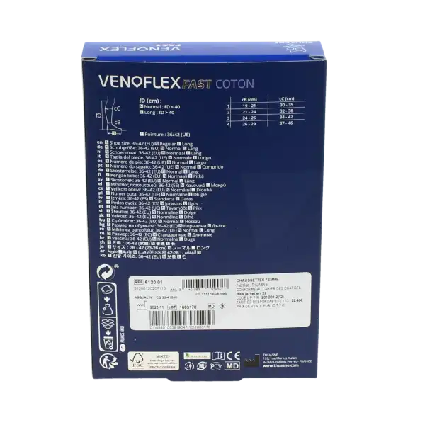Venoflex Fast 2 Chaussette Femme Irlandais Gris Chiné Taille 2l