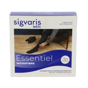 Sigvaris Essentiel Urban Microfibre Chaussette Morpho+ Classe 2 Homme Noir Long L