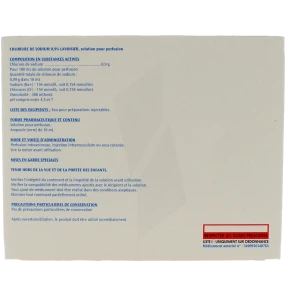 Chlorure De Sodium 0,9 % Lavoisier, Solution Pour Perfusion