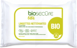 Nutrisanté Bio Secure Bébé Lingette Biodégradable Paquet/50