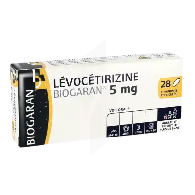 LEVOCETIRIZINE BIOGARAN 5 mg, comprimé pelliculé