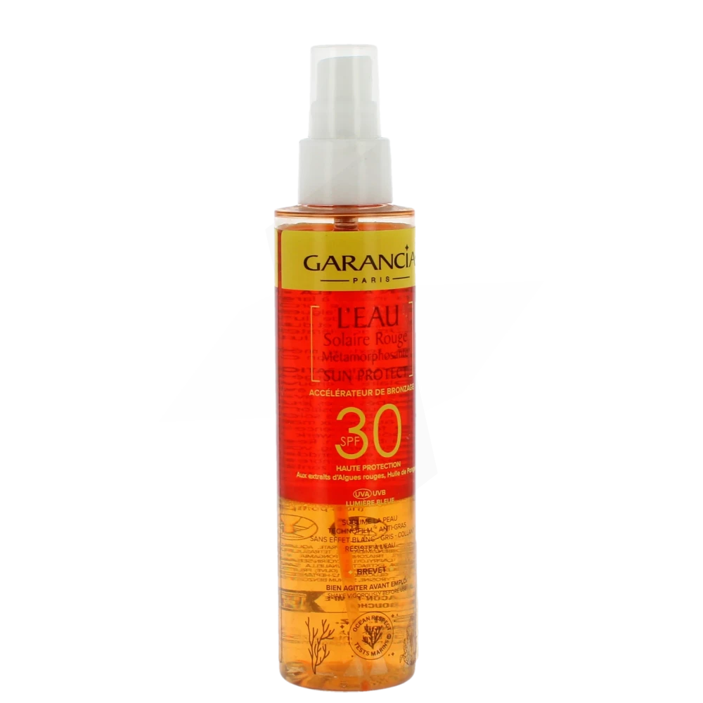 Garancia Sun Protect Spf30 Eau Solaire Rouge Accélérateur De Bronzage Spray De 150 Ml
