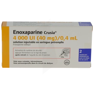 Enoxaparine Crusia 4 000 Ui (40 Mg)/0,4 Ml, Solution Injectable En Seringue Préremplie