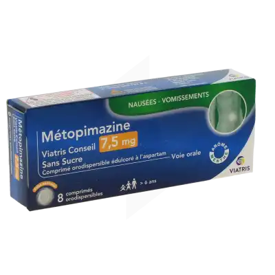 Metopimazine Viatris Conseil 7,5 Mg Sans Sucre, Comprimé Orodispersible édulcoré à L’aspartam à Fuveau
