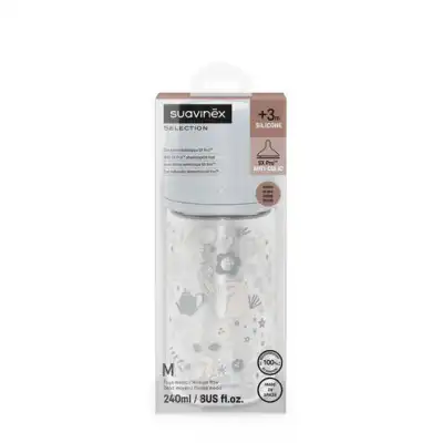 SUAVINEX BIBERON VERRE 240ML SXPRO M BLEU
