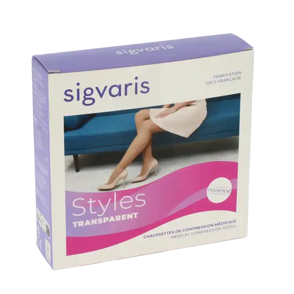 Sigvaris Styles Transparent Chaussettes  Femme Classe 2 Beige 110 Large Normal