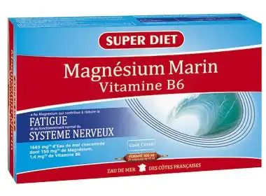 Superdiet Magnésium Marin B6 Solution Buvable 20 Ampoules/15ml à La Seyne sur Mer