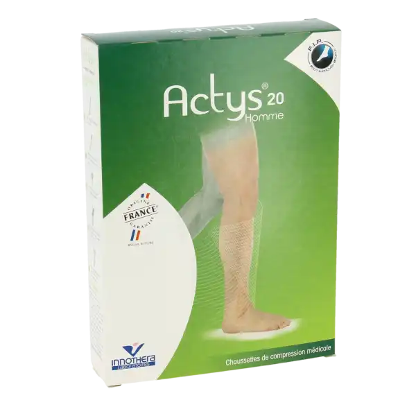 Actys® 20 Homme Classe Ii Chaussettes Noir Taille 2 Normal Pied Fermé