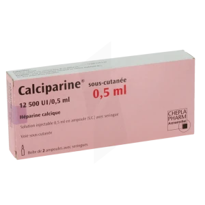 Calciparine Sous Cutanee 12 500 Ui/0,5 Ml, Solution Injectable