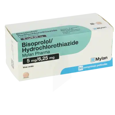 Bisoprolol/hydrochlorothiazide Viatris 5 Mg/6,25 Mg, Comprimé Pelliculé à Nice