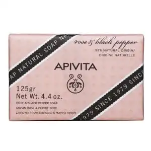 Apivita - Natural Soap Savon à La Rose Et Au Poivre Noir 125g à Paris