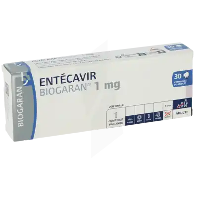 ENTECAVIR BIOGARAN 1 mg, comprimé pelliculé