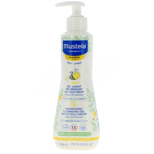 Mustela Gel Lavant Nourrissant Au Cold Cream à La Cire D'abeille Bio 300 Ml