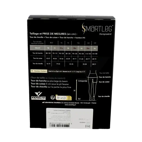 Smartleg® Transparent Classe Ii Collant Délicate (beige) Taille 1+ Long Pied Fermé
