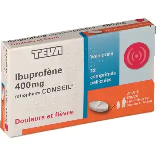 IBUPROFENE TEVA CONSEIL 400 mg, comprimé pelliculé