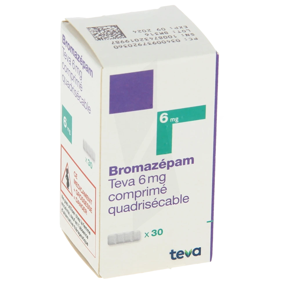 Bromazepam Teva 6 Mg, Comprimé Quadrisécable