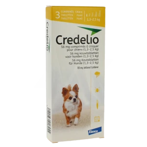 Credelio 56 Mg Comprime A Croquer Pour Chiens (1,3 - 2,5 Kg), Comprimé à Croquer
