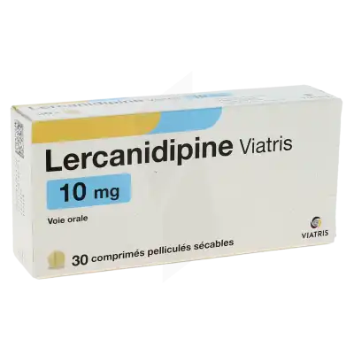 Lercanidipine Viatris 10 Mg, Comprimé Pelliculé Sécable à Paris