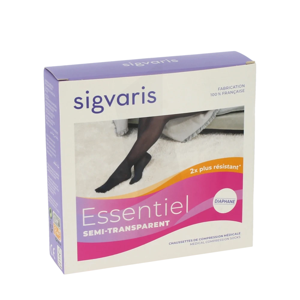 Sigvaris Essentiel Semi-transparent Chaussettes  Femme Classe 2 Marine Medium Normal