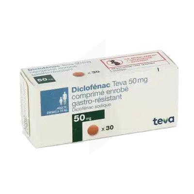 Diclofenac Teva 50 Mg, Comprimé Enrobé Gastro-résistant à Clermont-Ferrand