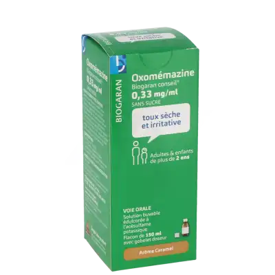 Oxomemazine Biogaran Conseil 0,33 Mg/ml Sans Sucre, Solution Buvable édulcorée à L'acésulfame Potassique à Crocq