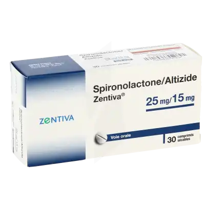 SPIRONOLACTONE ALTIZIDE ZENTIVA 25 mg/15 mg, comprimé sécable