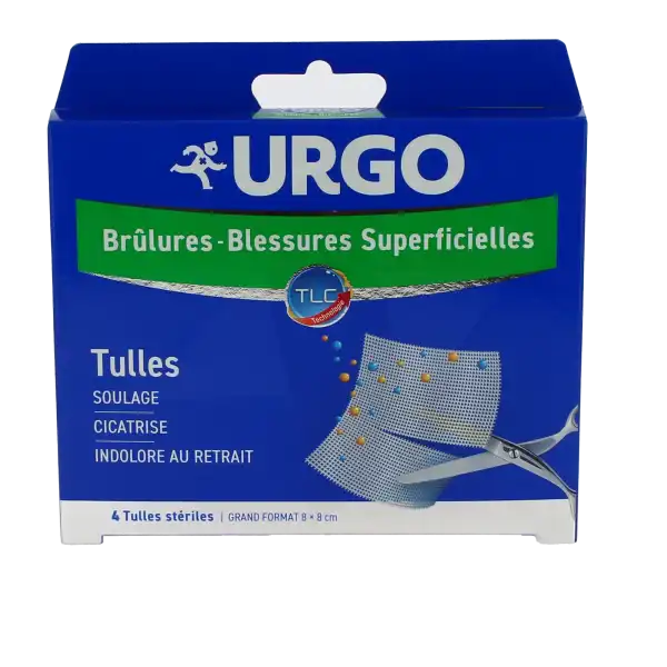 Urgo Brûlures - Blessures Superficielles Tulles Grand Format 8x8cm B/4