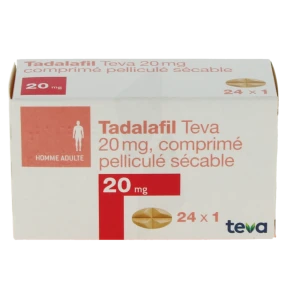 Tadalafil Teva 20 Mg, Comprimé Pelliculé Sécable