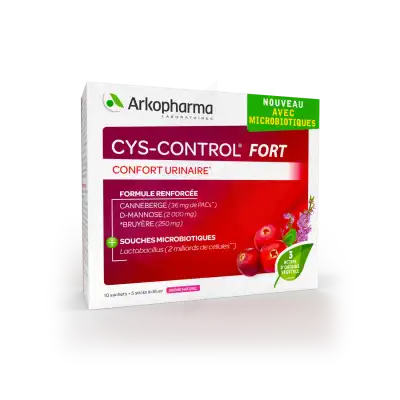 Arkopharma Cys-control Fort avec Microbiotiques Poudre orale 10 Sachets + 5 Sticks