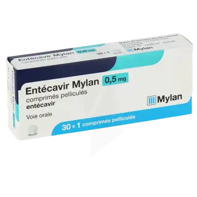 Entecavir Mylan 0,5 Mg, Comprimé Pelliculé à Paris