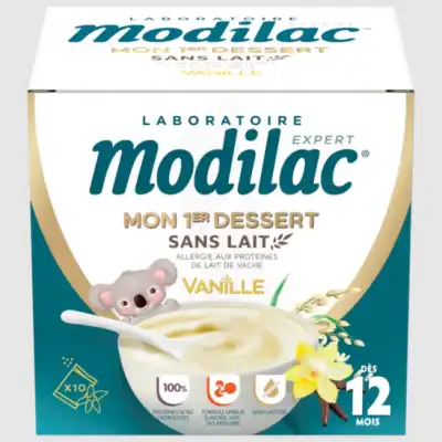 MODILAC MON 1ER DESSERT SANS LAIT Pdr vanille dès 12 mois 10Sachets/18.6g