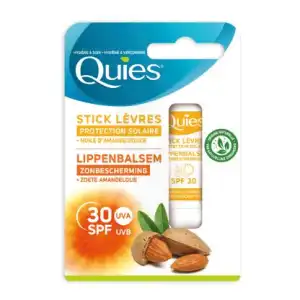 Quies Stick Lèvres Protection Solaire Spf30 Huile D’amande Douce T/4,5g à Paris