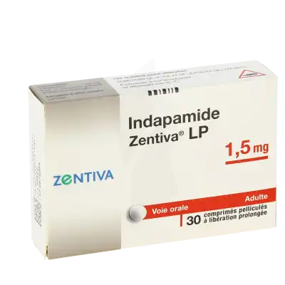 INDAPAMIDE ZENTIVA LP 1,5 mg, comprimé pelliculé à libération prolongée