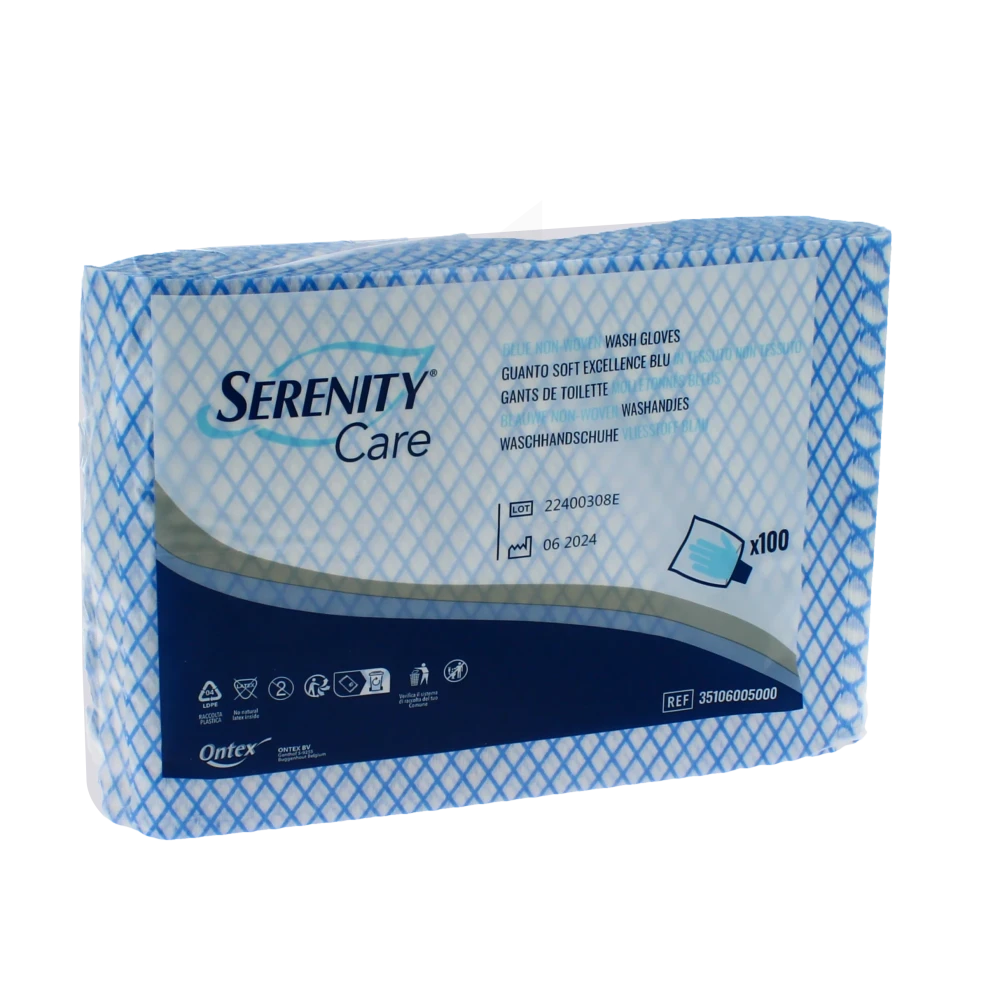 Ontex Gant Toilette Viscose Non Tissé Sachet/100