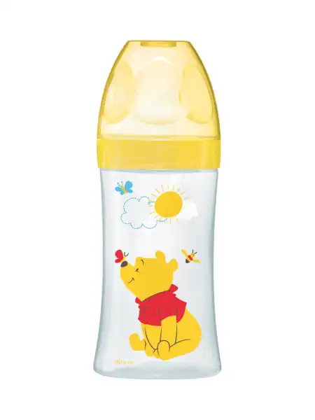 Dodie Disney Winnie Jaune Biberon Sensation + Débit2 De 0/6 Mois