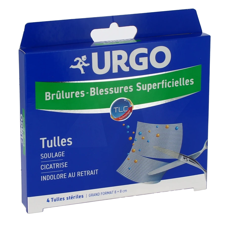 Urgo Brûlures - Blessures Superficielles Tulles Grand Format 8x8cm B/4