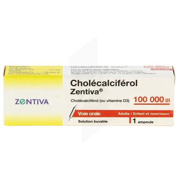 Cholecalciferol Zentiva 100 000 Ui, Solution Buvable En Ampoule