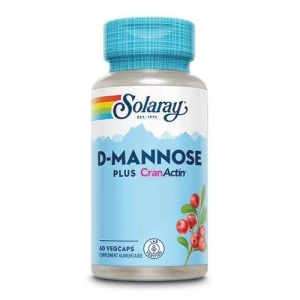Solaray D-mannose + Cranactin 400mg Capsules Végétales B/60