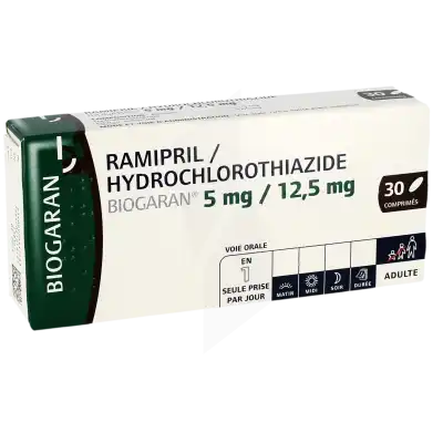 Ramipril / Hydrochlorothiazide Biogaran 5 Mg / 12,5 Mg, Comprimé à TOULON