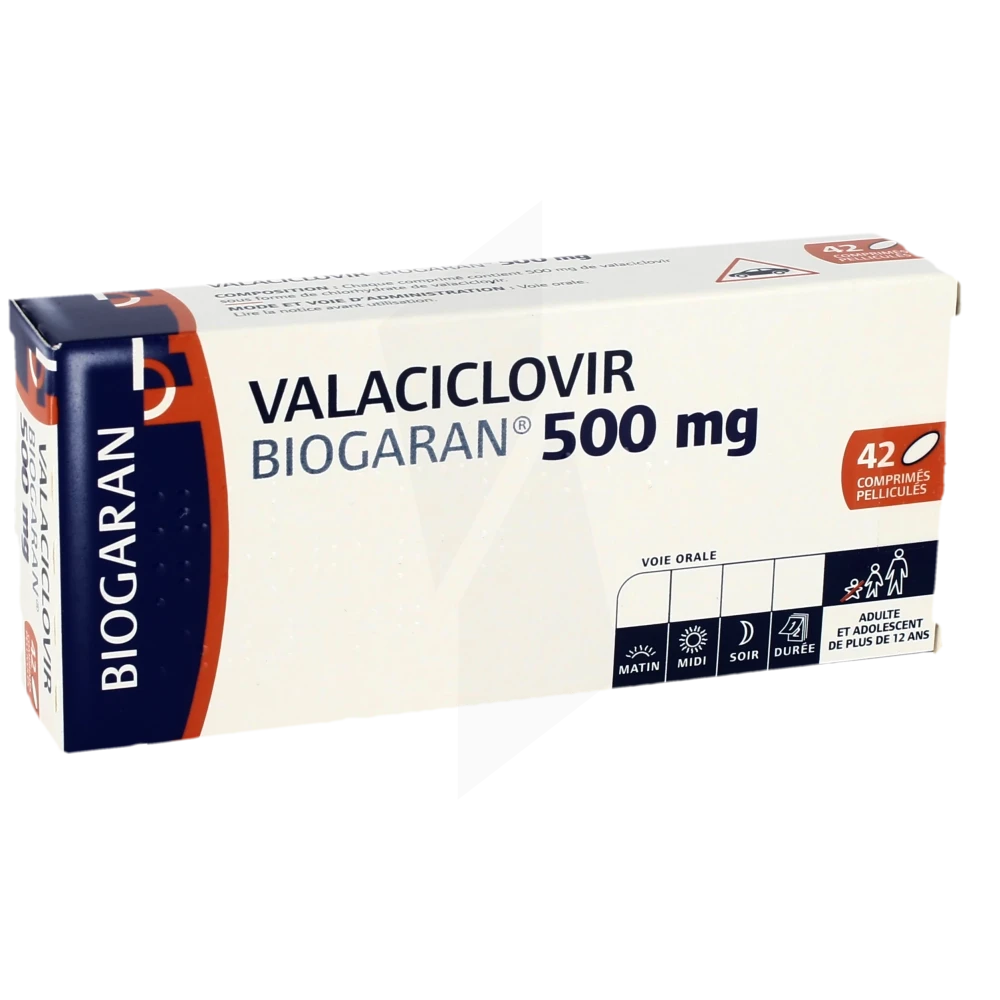 Valaciclovir Biogaran 500 Mg, Comprimé Pelliculé