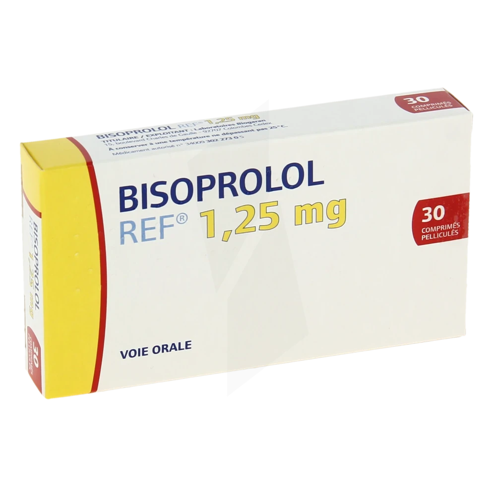 Bisoprolol Ref 1,25 Mg, Comprimé Pelliculé