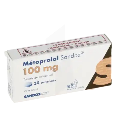 Metoprolol Sandoz 100 Mg, Comprimé à Paris