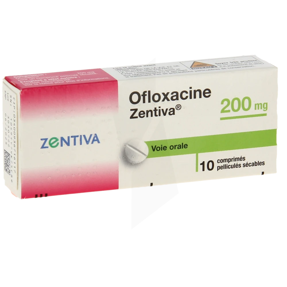 Ofloxacine Zentiva 200 Mg, Comprimé Pelliculé Sécable