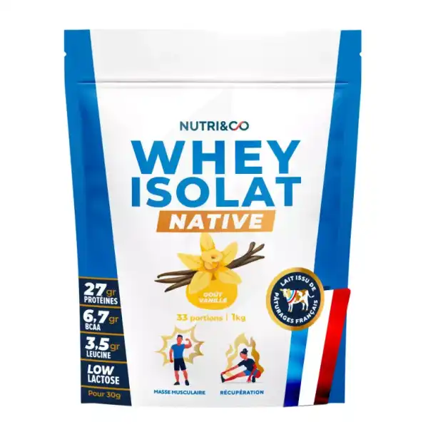 Nutri&co Whey Isolate Native Vanille Poudre Sachet/1kg