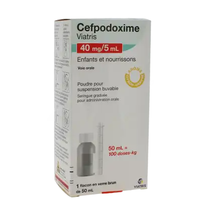 Cefpodoxime Viatris Enfants Et Nourissons 40 Mg/5 Ml, Poudre Pour Suspension Buvable à CHAMPAGNOLE