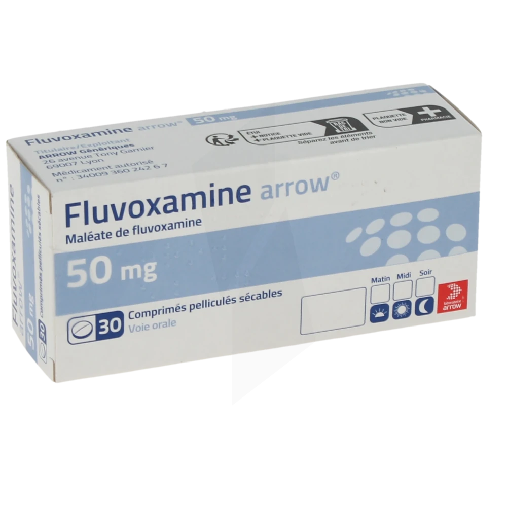 Fluvoxamine Arrow 50 Mg, Comprimé Pelliculé Sécable